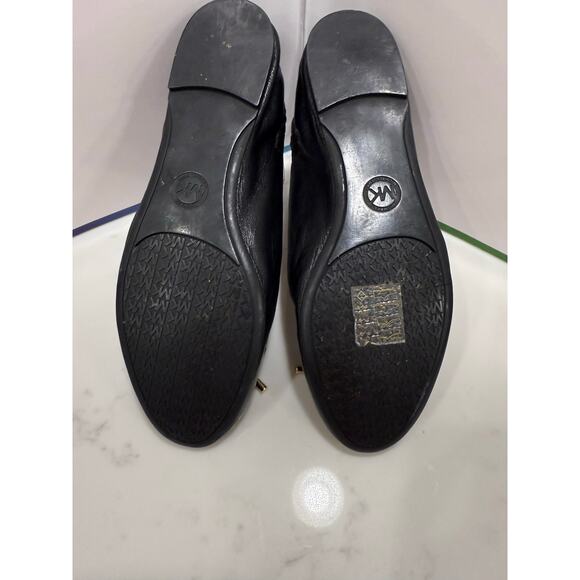MK Michael Kors Leather Ballet Flats Black Classic Size 7M - Picture 6 of 10